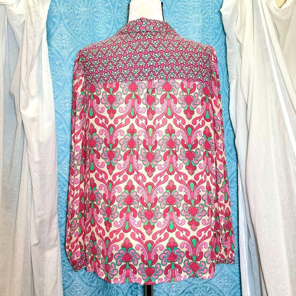 🌟 Esqualo Spanish Designed Baroque Print Blouse Sz 12 - Picture 6 of 9